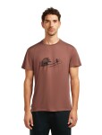 ICEBREAKER Mens Mer Core SS Tee Canoe Companions, Carob velikost: L