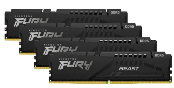 Kingston Fury Beast Black 128GB (4x32GB) DDR5 5600MHz / CL40 / DIMM / XMP (KF556C40BBK4-128)