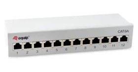 Equip šedá / Patch panel / 12x RJ45 / Cat6a / Stíněný / 500 MHz / Desktop (326522)