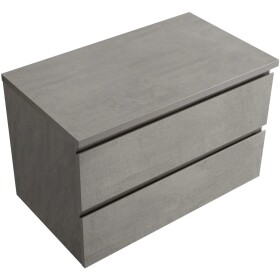 CERANO Koupelnová skříňka Carole + deska pod umyvadlo Navira Pro - 36 mm - betonově šedá - 100x51,6x46 cm