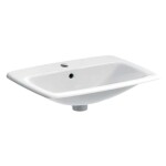 GEBERIT - Selnova Square Umyvadlo 60x45 cm, s přepadem, otvor pro baterii, bílá 500.307.01.7