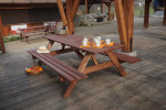 ROJA PIKNIK zahradní set dřevěný - 220cm - mořený