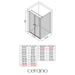 CERANO - Sprchový kout Antelo L - L/P - 6 mm - černá matná, transparentní sklo - 116x30 - otočný CER-666316
