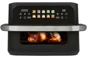 ProfiCook FR 1313 H nerez/černá / Dualní horkovzdušná fritéza / 2400W / 10l / 80-200°C / 10 programů (501313)