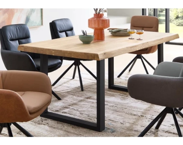 Jídelní stůl z dubového dřeva Chris U, 180x100 cm