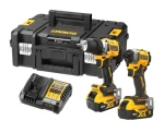 DeWalt DCD800 + DCF850 / Sada aku vrtačky a rázového utahováku / 18V XR / 2x 5,0 Ah / nabíječka / kufr TSTAK (DCK2051P2T)