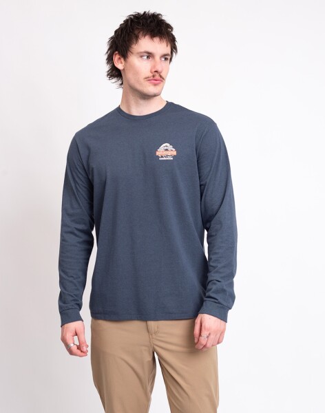 Tričko Patagonia M's L/S Great Waves Responsibili-Tee® Summit Blue