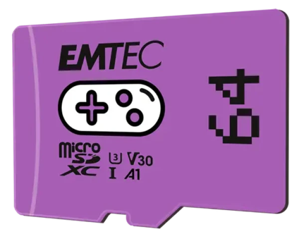 EMTEC MicroSD Gaming Card 64GB SDXC CL.10 / UHS1 U3 V30 A1 / čtení: 100MBs / zápis: 50MBs (ECMSDM64GXCU3G)