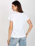 RUE PARIS bílé tričko s krátkým rukávem a potiskem
