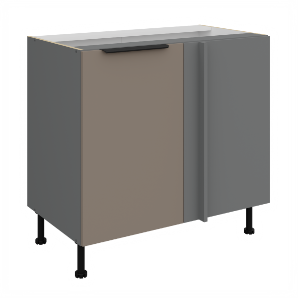 Spodní rohová skříňka Aria ANT 105 ND 1F BB Barva korpusu: Antracit, Barva dvířek: TA - Sandgrau AFM