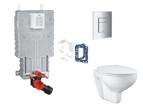 GROHE - Uniset Set předstěnové instalace, klozetu, sedátka SoftClose, tlačítka Skate Cosmopolitan a sady pro vhazování tablet, chrom SANI15BB2113
