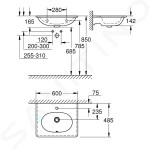 GROHE - Essence Umyvadlo s přepadem 600x485 mm, PureGuard, alpská bílá 3956500H