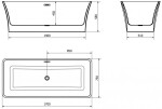 MEXEN - Tonia vana volně stojící 170x75 cm, bílá/černá, černý sifon 52171707575-B