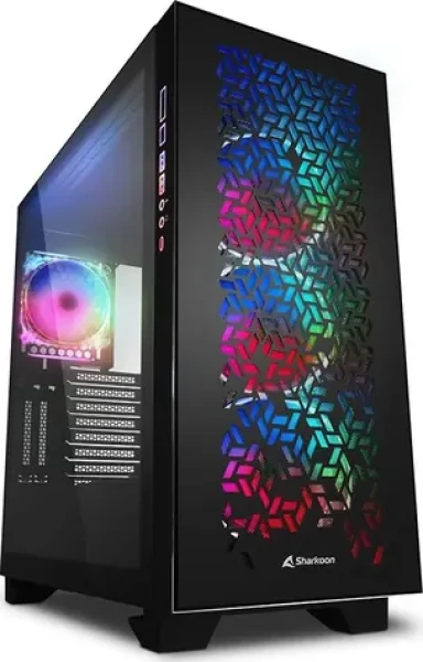 Sharkoon ELITE SHARK CA300H černá / RGB / ATX / 4x 120mm / bez zdroje / průhledná bočnice (4044951030156)
