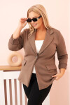 Dámská viskózová blazer Plus Size s dlouhým rukávem a límcem fango UNI