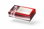 Cake star vánoční krabice "vločka" červená malá s laminací 25x15x5cm