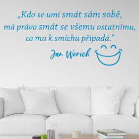 Samolepka Slogan Jana Wericha Barva: modrá, Velikost: 60 x 25 cm