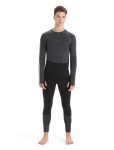 Pánské merino triko dlouhý rukáv ICEBREAKER Mens 125 ZoneKnit LS Crewe, Jet Heather/Black/Metro Heather velikost: L