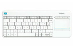 Logitech Wireless K400 Plus CZ bílá / Bezdrátová klávesnice / Touchpad / USB / CZ layout (920-007152)