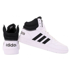 Pánské sportovní boty Hoops 3.0 Mid M GW3019 Bílá s černou - Adidas bílá-černá 43 1/3