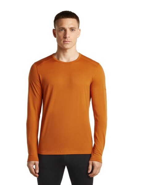 Pánské merino triko dlouhý rukáv ICEBREAKER Mens 200 Oasis LS Crewe, Spice velikost: XL