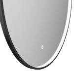 Erga Charlotte, kulaté LED zrcadlo 90cm, černý kovový rám, 2070 lm, 6500K, přední boční osvětlení, ERG-V01-204-9090-BK