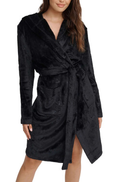 Dámský župan 41066 Glossy black - HENDERSON černá XXL