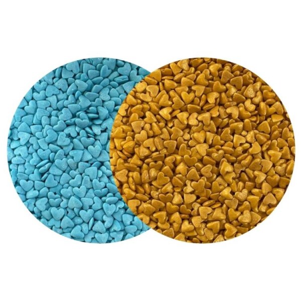 Dortisimo 4Cake Cukrová srdíčka modrá a zlatá (120 g)