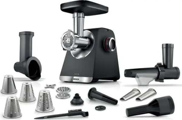 BOSCH MFWS660B stříbrná / Mlýnek na maso / 2100 W / 3,5 kg za min / 2 rychlosti / reverzní chod (MFWS660B)