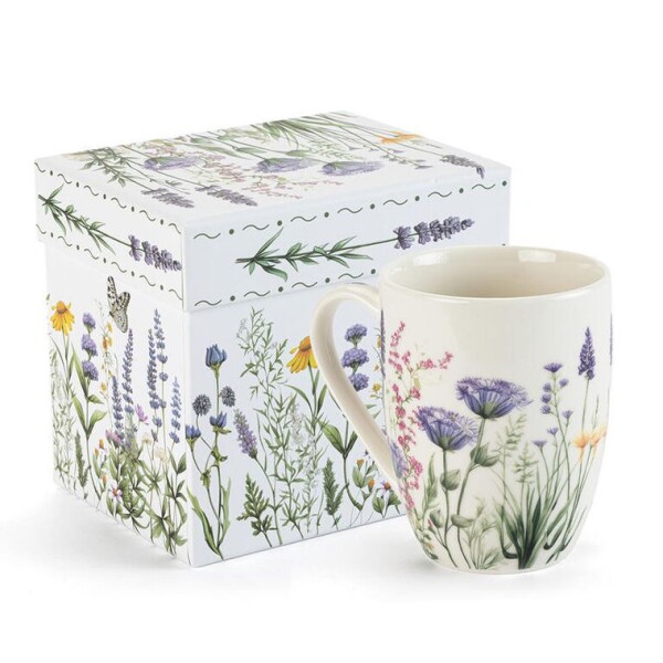 Porcelánový hrnek LEVANDULOVÁ ZAHRADA v dárkové krabičce 350 ml