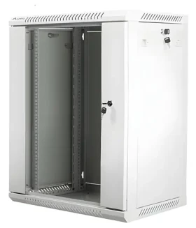 Lanberg WF01-6415-10S šedá / Nástěnný rozvaděč 19" / 15U / 600 x 450 mm / 60 kg / flat pack (WF01-6415-10S)