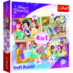 Trefl Puzzle Disney princezny: Šťastný den 4v1 (35,48,54,70 dílků) - Trefl