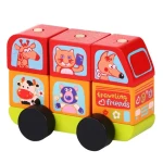 CUBIKA 13197 Minibus šťastná zvířátka - dřevěná skládačka