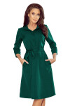 Dámské rozšířené košilové šaty v lahvově zelené barvě XL model 7990251 - numoco
