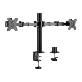 LogiLink stolní držák pro 2 monitory 17-32" černý / Stolní držák / VESA 75-100 mm / nosnost 12 kg / náklon -35°/35° (BP0106)