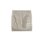 Dortisimo Svatební krabička na výslužku bílá s perleťovým vzorem Motýl (7,4 x 7,4 x 3,6 cm)