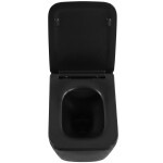 CERANO - WC závěsné Forte, Rimless - bezokrajové splachování + Slim/SoftClose sedátko - černá matná - 51x36 CER-538750