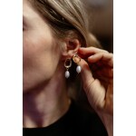 LUNICA Stříbrné večerní náušnice PERLY GOLD 0558