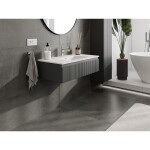 MEXEN/S - Rivel koupelnová skříňka 90 cm s umyvadlem Otis, 1 šuplík, reliéf , grafit mat/bílá mat 91A20-09023-1-BF66-W18M01