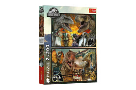 Puzzle 2v1 Jurský park/Prehistorický svět 2x200 dílků 41x27,5cm v krabici 26x34x4,5cm