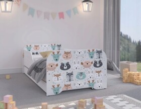 DumDekorace Brilantní dětská postel s lesními zvířátky 160 x 80 cm