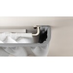 Stříbrná roztažitelná dvojitá garnýž 76-213 cm Umbra TWILIGHT pro zatemňovací závěsy