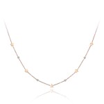 Ocelový náhrdelník se zirkony Susan Gold - hvězdy, chirurgická ocel, Zlatá 40 cm + 5 cm (prodloužení)