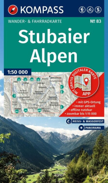 Stubaiské Alpy 1:50 000 / turistická mapa KOMPASS 83