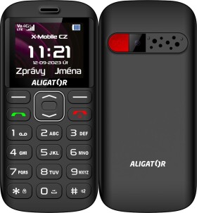 Aligator A720 4G Senior černá / 1.8" TFT / SOS tlačítko / nabíjecí stojánek / SOS lokátor / FM rádio (A720B)