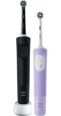 Oral-B Vitality Pro D103 Duo černá/fialová / Elektrický zubní kartáček / oscilační / 3 režimy čištění / 2 rukojetě (4210201432227)