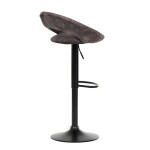 Židle barová, hnědá sametová látka, černá podnož