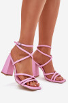 Dámské sandály na podpatku s pásky růžové Ciarilora 39