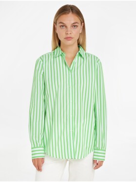 Světle zelená dámská pruhovaná košile Tommy Hilfiger Dámské