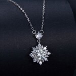 Stříbrný dvojitý náhrdelník Cristy 1 ct MOISSANITE + CERTIFIKÁT, Stříbrná 40 cm + 5 cm (prodloužení) certifikát GRA, hadřík na čištění stříbra, dárková krabička